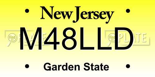 M48LLD New Jersey License Plate