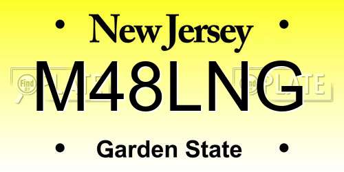 M48LNG New Jersey License Plate