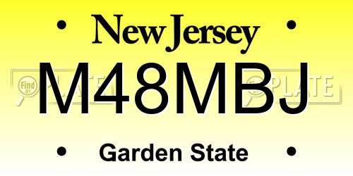 M48MBJ New Jersey License Plate