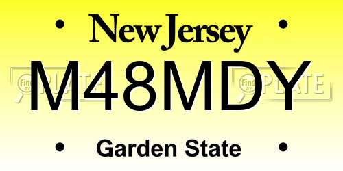 M48MDY New Jersey License Plate