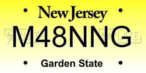 M48NNG New Jersey License Plate