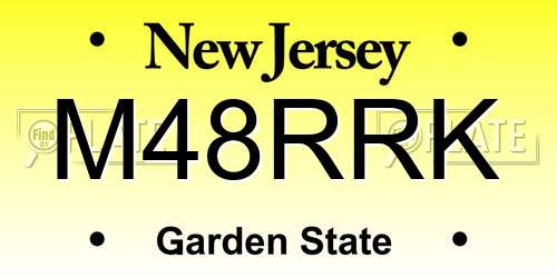 M48RRK New Jersey License Plate