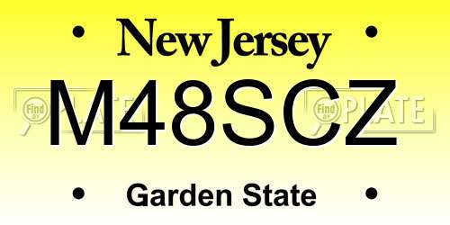 M48SCZ New Jersey License Plate