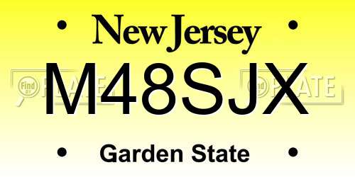 M48SJX New Jersey License Plate