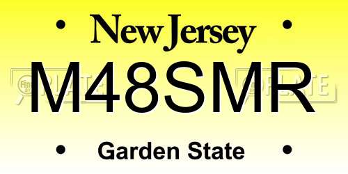 M48SMR New Jersey License Plate