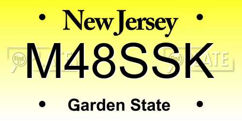 M48SSK New Jersey License Plate