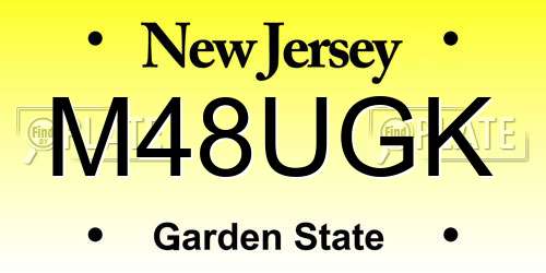 M48UGK New Jersey License Plate