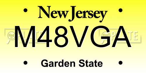 M48VGA New Jersey License Plate