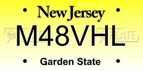 M48VHL New Jersey License Plate