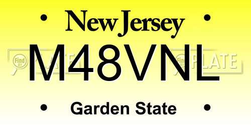 M48VNL New Jersey License Plate