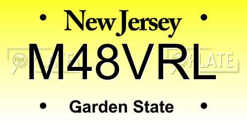 M48VRL New Jersey License Plate