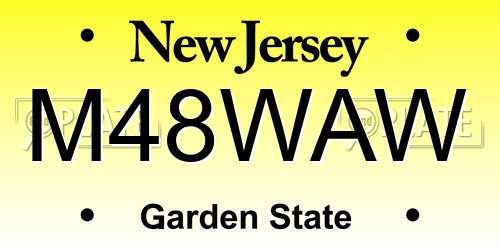 M48WAW New Jersey License Plate