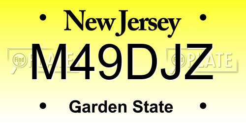 M49DJZ New Jersey License Plate