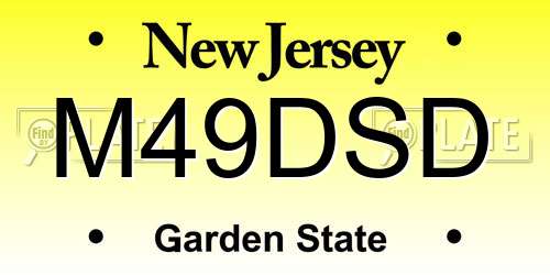 M49DSD New Jersey License Plate