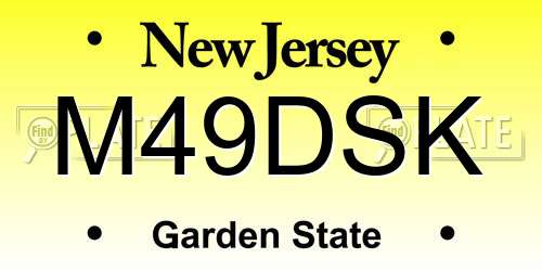 M49DSK New Jersey License Plate