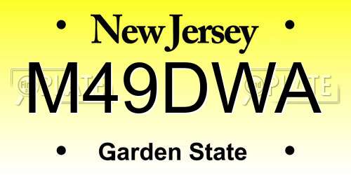 M49DWA New Jersey License Plate
