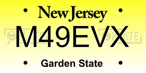 M49EVX New Jersey License Plate