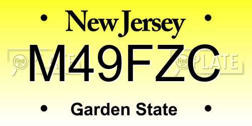 M49FZC New Jersey License Plate