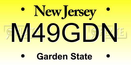 M49GDN New Jersey License Plate