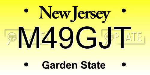 M49GJT New Jersey License Plate