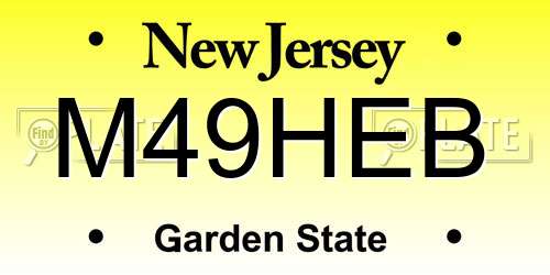 M49HEB New Jersey License Plate