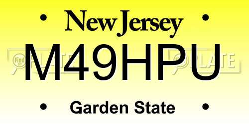 M49HPU New Jersey License Plate