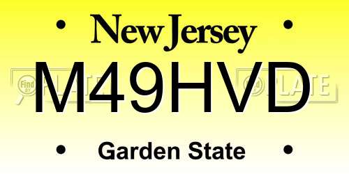M49HVD New Jersey License Plate