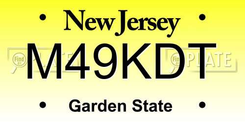 M49KDT New Jersey License Plate