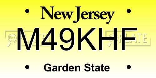 M49KHF New Jersey License Plate