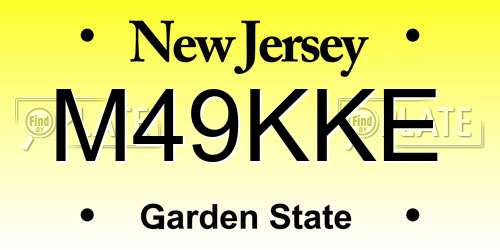 M49KKE New Jersey License Plate