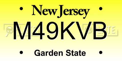 M49KVB New Jersey License Plate