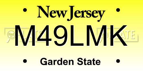 M49LMK New Jersey License Plate