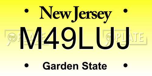 M49LUJ New Jersey License Plate