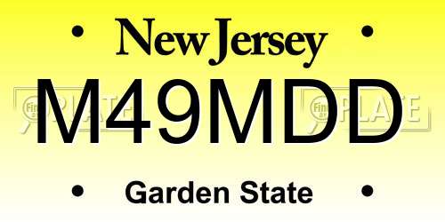 M49MDD New Jersey License Plate