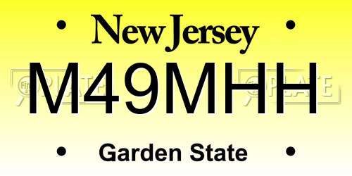 M49MHH New Jersey License Plate