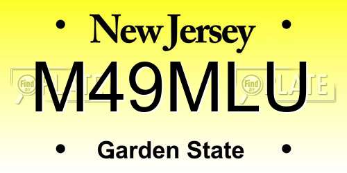 M49MLU New Jersey License Plate