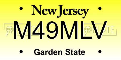 M49MLV New Jersey License Plate