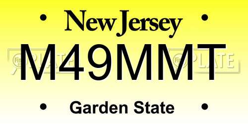 M49MMT New Jersey License Plate
