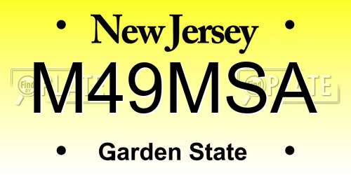 M49MSA New Jersey License Plate
