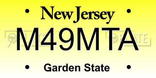 M49MTA New Jersey License Plate