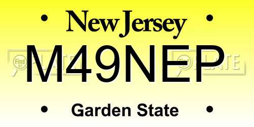 M49NEP New Jersey License Plate
