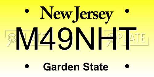 M49NHT New Jersey License Plate