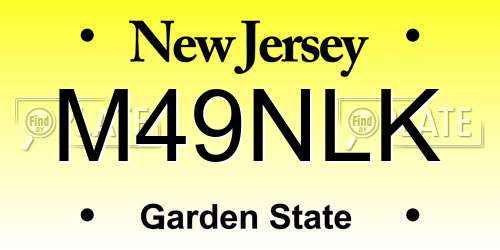 M49NLK New Jersey License Plate