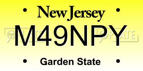 M49NPY New Jersey License Plate
