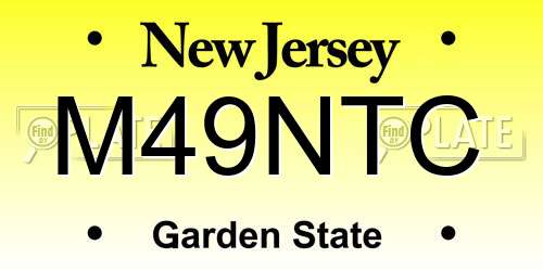 M49NTC New Jersey License Plate