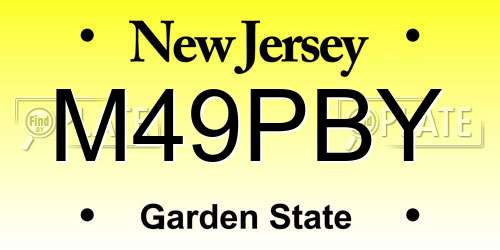 M49PBY New Jersey License Plate