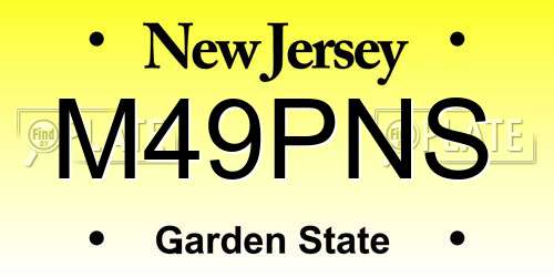 M49PNS New Jersey License Plate