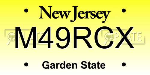 M49RCX New Jersey License Plate