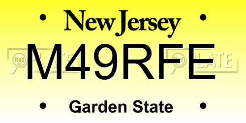 M49RFE New Jersey License Plate