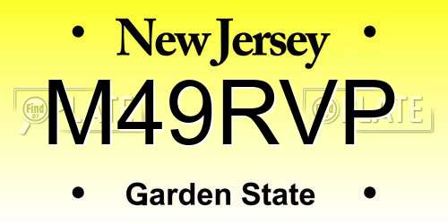 M49RVP New Jersey License Plate